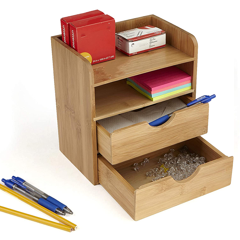 Effortless Organization 4 Tier Wooden Box Storage Drawer Cabinet for Office Supplies