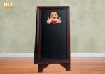 Outdoor Wood Framed Double Sided Menu Board 3D Polyresin Chef Figurine