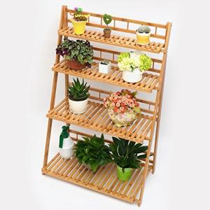 Wholesale Customized Foldable Wooden Plant Stand , 4 Layer Bamboo Plant Pot Holder from china suppliers