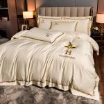 Modern Style Hotel Living Bedding Solid Color Embroidered Washing Silk Duvet