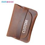Classic Style Bifold Wallet Made of Genuine Leather with Card Slots and Pocket