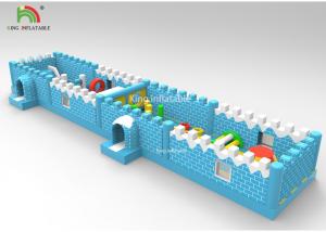 Wholesale Bright Blue Ice Snow Theme Blow Up Obstacle Course With Digital Printing from china suppliers