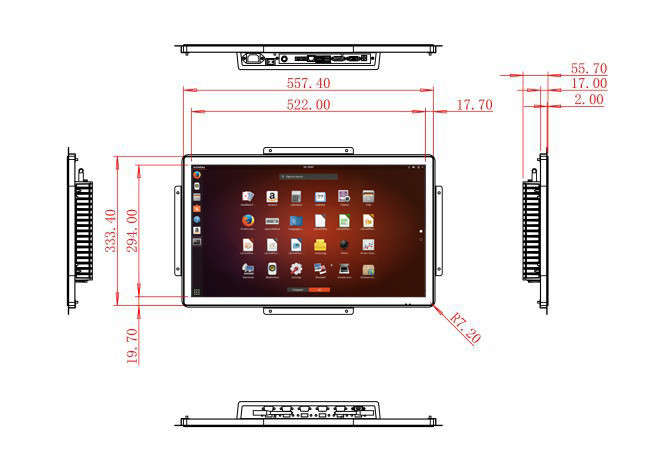 23.6-Inch Linux Screen for Logistics Monitoring and Automation Systems