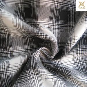 China Technics Woven Black and White Check Plaid Cation Polyester Fabric for Coat and Jacket on sale