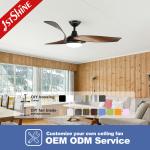 Home Hotel Office 52 Inch High Airflow LED Ceiling Fan with Remote and Metal
