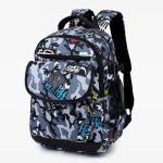 Nylon couple students zipper backpack casual polyester printed breathable wear