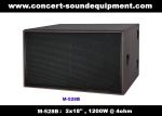 Nightclub Sound Equipment / 2x18" Direct Reflex 4ohm 1200W Subwoofer For Concert