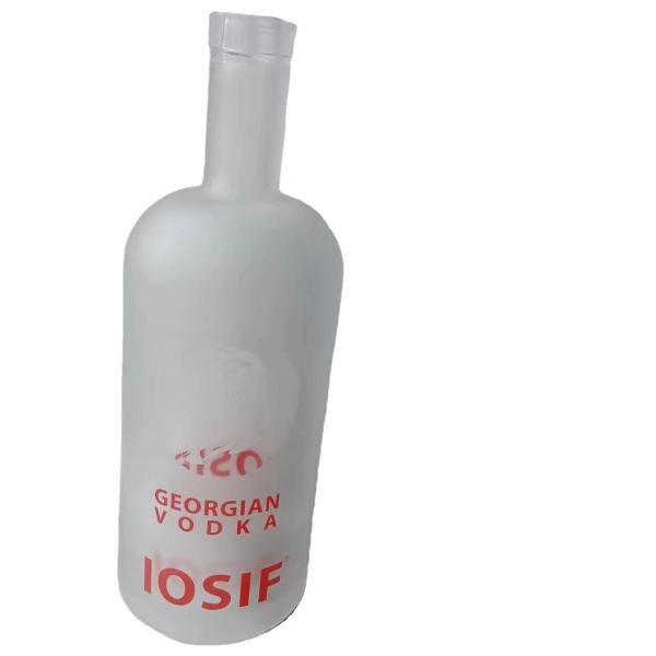 Rubber Stopper Sealing Type Transparent Frosted Glass Wine Bottles for Beverage