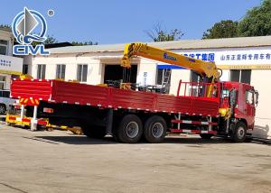 Wholesale HOWO 6x4 10 Ton Folding Boom Truck Mounted Crane Red Color,Material Is Carbon Steel from china suppliers