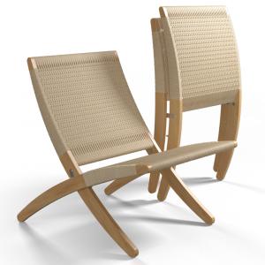 Wholesale Dining Chair Nordic Lounge Solid Wood Chair Design Classical Woven Rope Non-Foldable from china suppliers