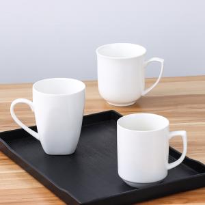 China Simple Style Home White Ceramic Water Office Tea Cup Stackable Coffee Mugs on sale