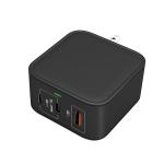 Foldable UK EU Plug Mini Mobile Phone PD QC3.0 QC4.0 3 Ports USB GAN Charger
