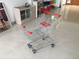 Wholesale Red Wire Shopping Trolley With zinc plated clear coating 80L Asian Style from china suppliers