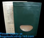 Natural Kraft Paper Flat Bottom Standup Pouch / Food Packaging Bags With Window