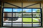 Single Clear Tempered Glass Garage Door Contemporary Design with Rust-proof