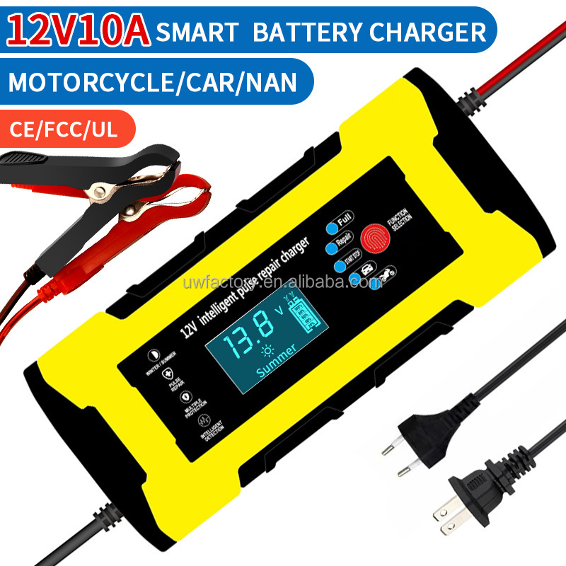 125W Smart Pulse Repair Charger Lead Acid Battery Charger for Motorcycles Car Truck Scooter Golf Cart Advanced Technology