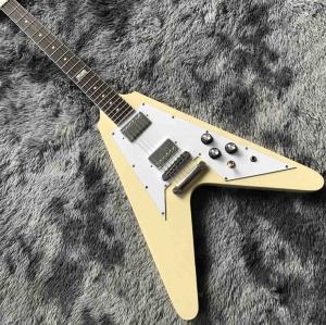 Wholesale Custom Grand V Shaped Electric Guitar in Cream White from china suppliers
