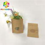 k Stand Up Customized Paper Bags Round Window Reusable For Snack Packaging
