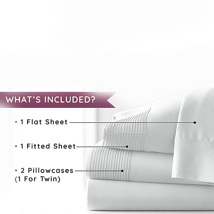Transform Your Bedroom with Pleated Microfiber Bed Sheet Set 133 * 60 Fabric Density