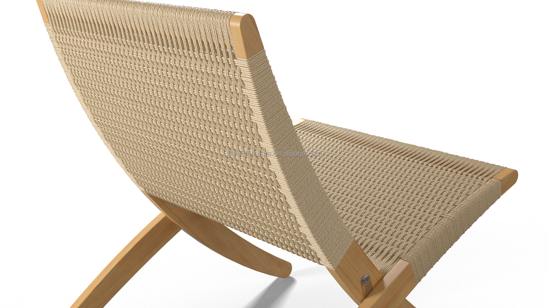 Dining Chair Nordic Lounge Solid Wood Chair Design Classical Woven Rope Non-Foldable