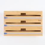 Rectangle Wall Mount 3 In 1 Kitchen Wrap Dispenser Bamboo Aluminum Foil Magnetic