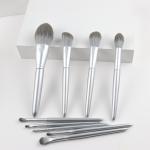 Vegan Makeup Brush 9PCS Silver Wooden Handle Face Makeup Brushes
