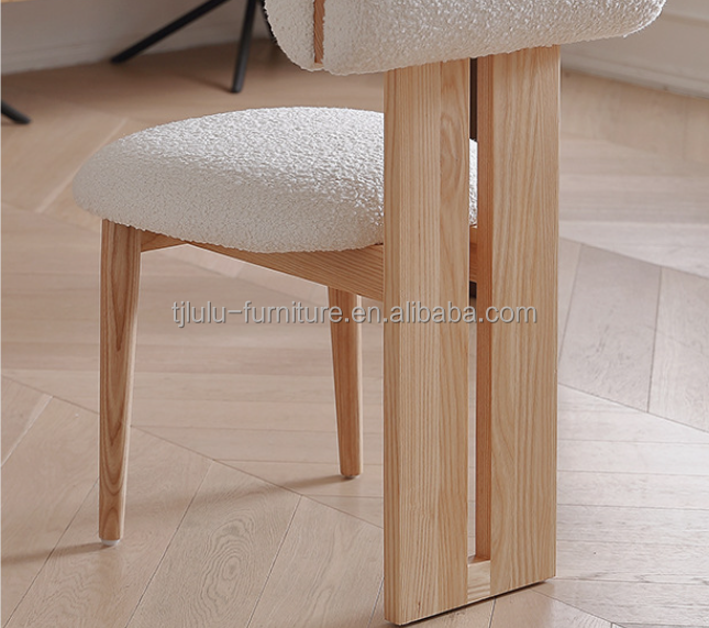 Modern Living Furniture Design Fabric Dining Room Restaurant Chair with Solid Wood Style