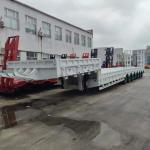 Axle Number 7 Best 40t-100t Flat Low Bed Semi Trailer with Jost Gooseneck Semi