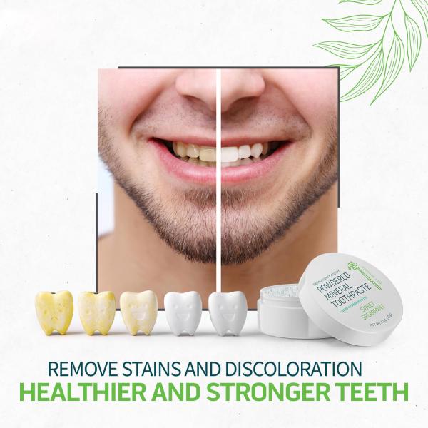Tooth Cleaning Powder Flavored Essential Oils With Kaolin And Bentonite Clay 1 Oz