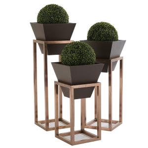 Wholesale Hall Corridor Polished 90cm Height Stainless Steel Planter Box On Shelf from china suppliers