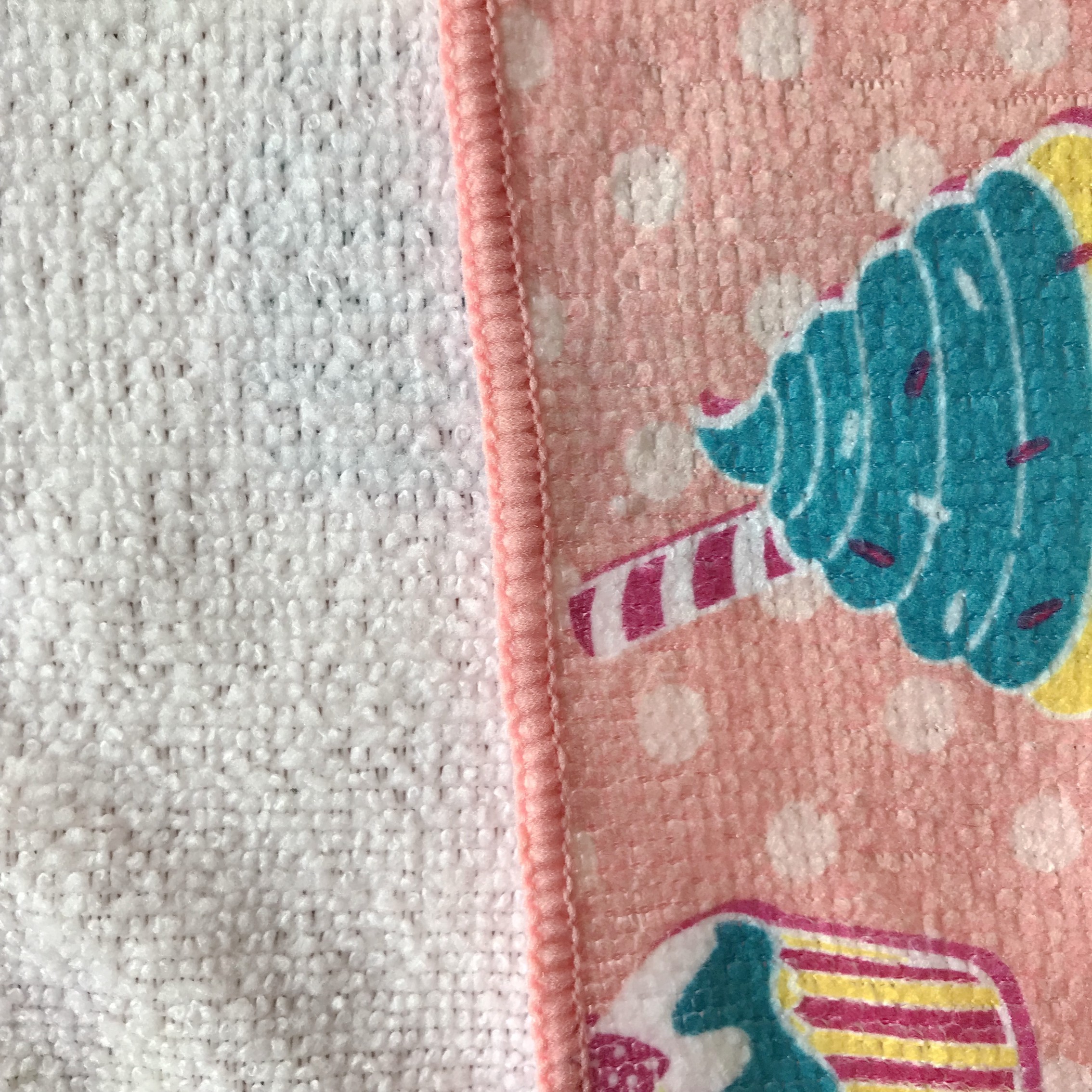 Cute printed cake towels microfiber absorbing water kitchen useage with single side printed