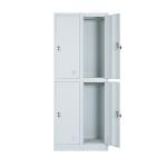 Thickness 0.5~0.8mm Four Doors Locker Gray Vertical Iron Storage Locker