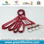 Fashion Design Eco-friendly Logo Flat Lanyard with Split Key Ring Factory