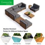 Modern Teak Outdoor Sofa Set Solid Wood Waterproof Sun Protection Hotel Garden