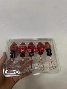 Wholesale Customized Disposable Plastic Clear Foods Grad Packaging Hinged Clamshell Tanghulu Packaging from china suppliers