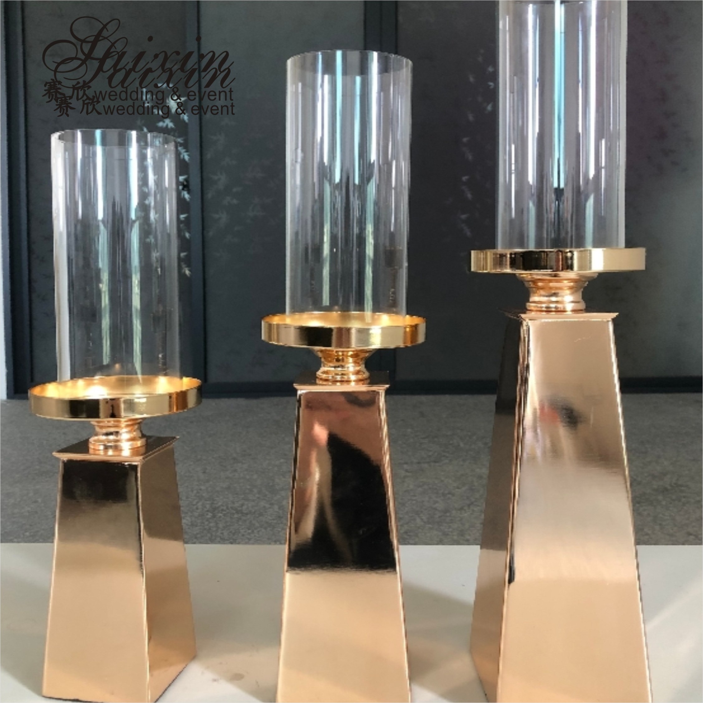 Wholesale Wedding Gold Candle Holder Table Decoration Metal Candlestick Holder Stand