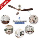 52 Inch 5 Speeds LED Ceiling Fan Lights with 15cm Suspender Length and Dimmer
