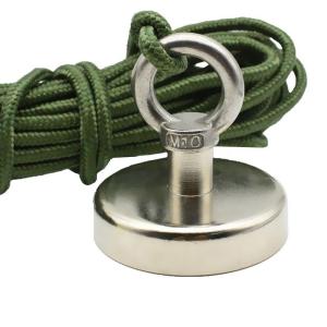 Wholesale High Tolerance Neodymium Magnet POTN08-75 550 lbs Strong With Screw Hole for Fishing from china suppliers