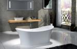 Boat Shape Freestanding Deep Soaking Tub Non Porous Seamless Joint