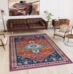 120*160cm Rectangle Living Room / Hotel Carpet With Persia Style Ancient Flower