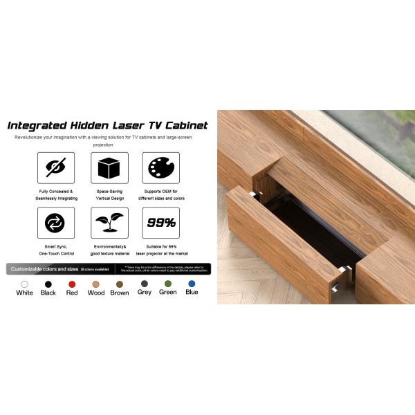 Motorized Laser TV Cabinet Intelligent UST Projector Cabinet 100 Inch 120 Inch 150 Inch