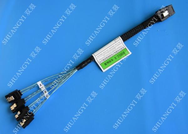 30 AWG Mini SAS Serial Attached SCSI Cable , 36P SFF 8087 To SATA Breakout Cable