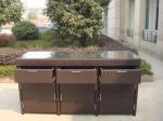 Aluminum Frame And Resin Wicker Bar Set Bar Table For Indoor