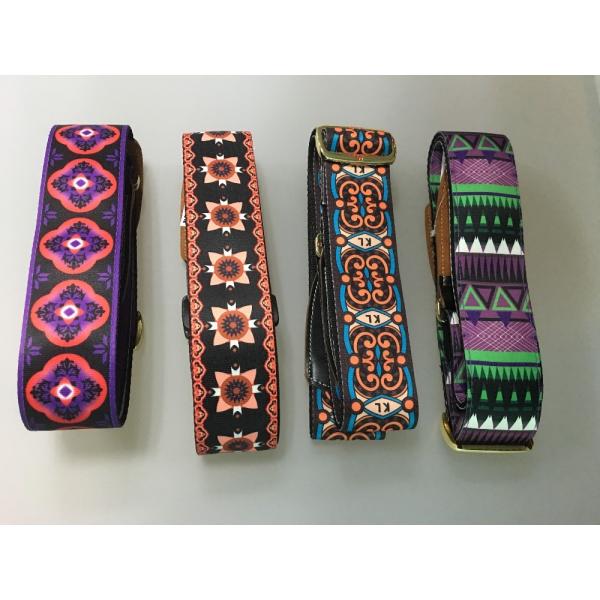 Good quality Colorful 120-180cm Length Personalized polyester Dye sublimation Guitar Straps small MOQ