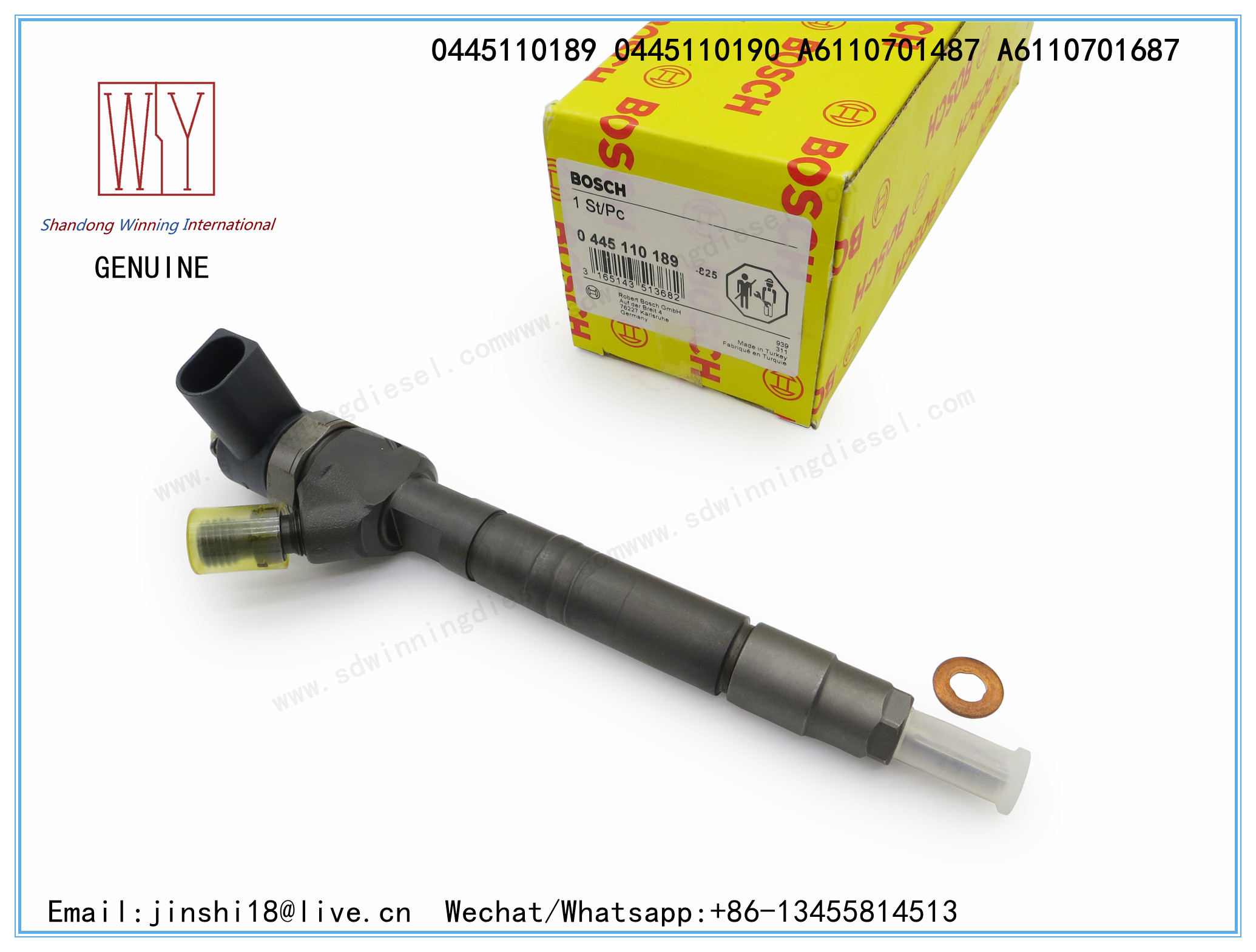 BOSCH GENUINE AND BRAND NEW DIESEL FUEL INJECTOR 0445110189, 0445110190, A6110701487, A6110701687