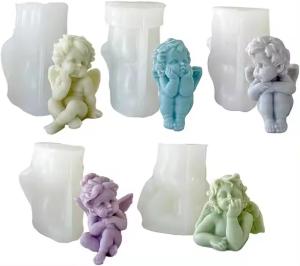 Wholesale Silicone Candle Molds Mini Angel Shaped Soap Custom Logo Moulds 3D For Chocolate Candy Cake Decor from china suppliers