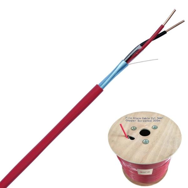 2 Cores PVC Insulated 1.5mm Heat Resistant Fire Alarm Cable 2HR Rated for