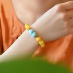 Wholesale Natural Healing Handmade Crystal Honey Amber Raw Stone Bracelet For