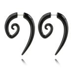 Black Punk Round Spiral Drop Earrings Vintage Snails Shap Earrings for Women Two