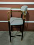 Delicate Smooth Texture 112cm Wrought Iron Bar Chair